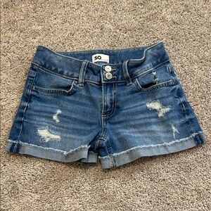 SO Distressed Denim Shorts, girls jean shorts